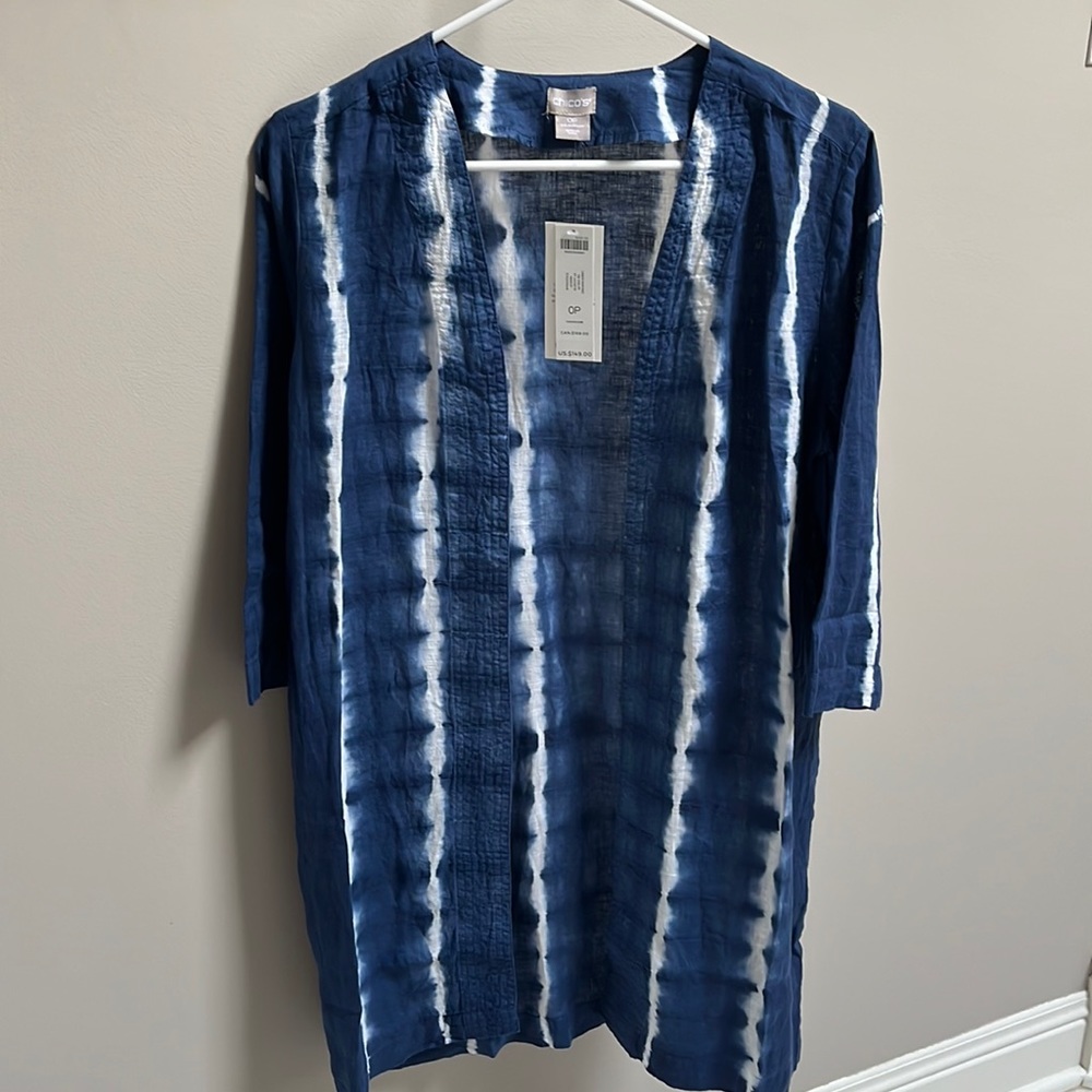 Chico’s tie dye kimono / duster, new with tags, 0P Chico’s size = 4/6P